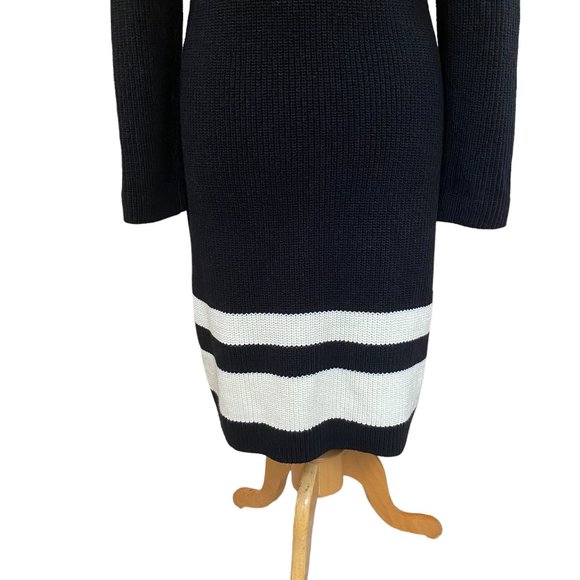 Lauren Ralph Lauren Longline Duster Cardigan Sz L Black Stripes Quiet Luxury - Picture 10 of 14